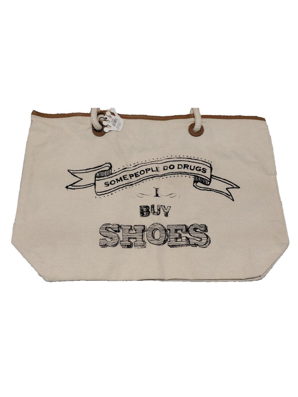 HUGE PURSE SOME PEOPLE DO DRUGS, I BUY SHOES - INDIA COTTON BIG & NEW JKC STUDIO